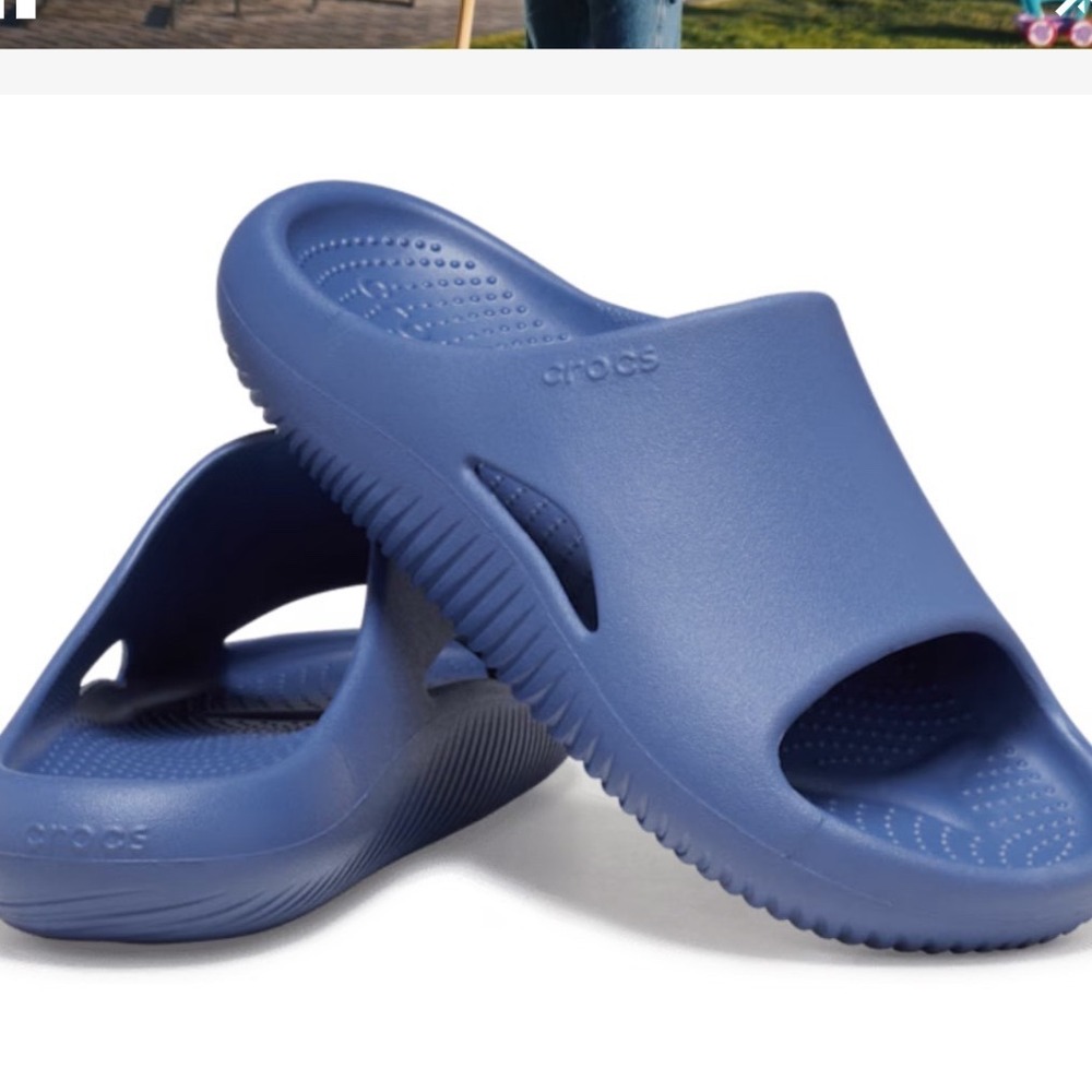 Crocs Blue Mellow Recovery Slides Shoes Sandals unisex Mens 8 Womens 10